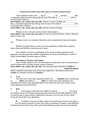 Fill and Sign the Commercial Rental Form