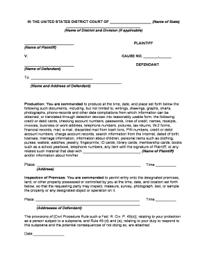 Subpoena  Form