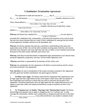 Cohabitation Agreement Alberta PDF  Form