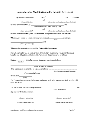 Modification Agreement Form