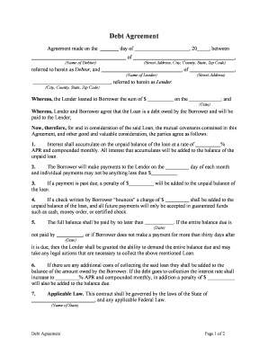 Debt Form PDF