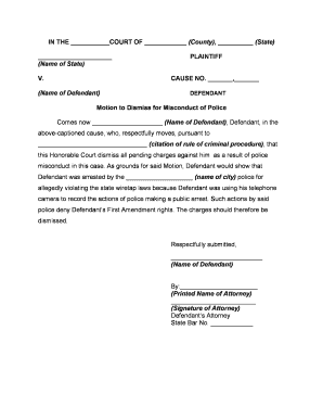 Motion Dismiss Court  Form