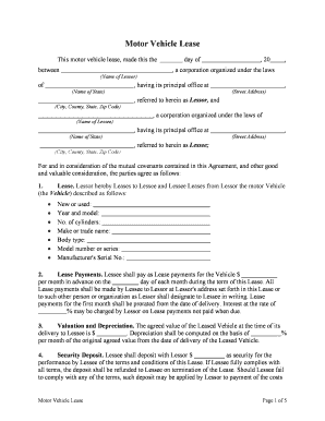 Vehicle Lease Form