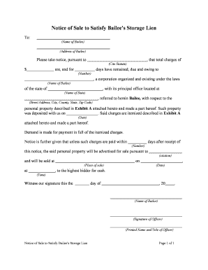 Storage Lien  Form