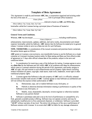 Template Agreement Form