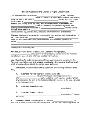 Agreement Royalty  Form