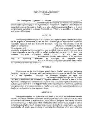 Employment Agreement Form