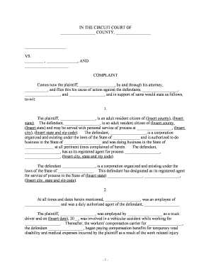 Complaint for Intentional Interference with Attorney Client Relationship  Form