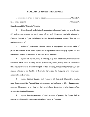 Accounts Receivable Guaranty  Form