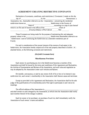 Restrictive Covenants  Form