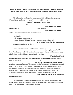 Indemnity Agreement Form