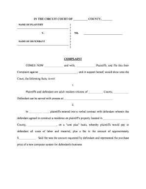 Breach of Warranty Claim  Form