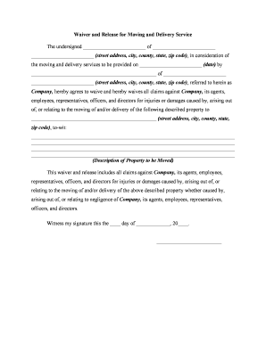 Waiver Delivery Form