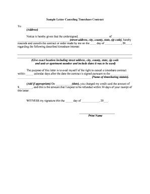 Contract Letter Cancel  Form