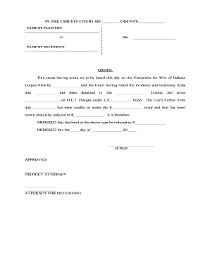 Habeas Corpus  Form