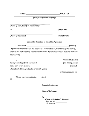 Example of Plea Bargaining  Form