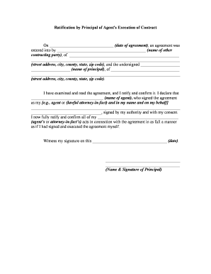 Ratification Contract  Form