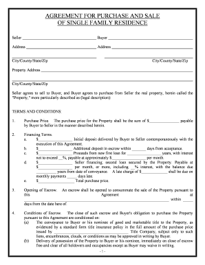 Agreement Form Purchase