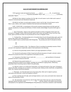 Sale Partnership  Form