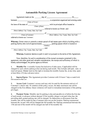 Automobile Agreement Form