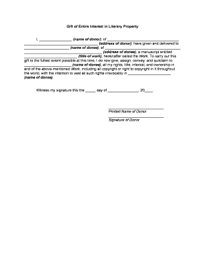 Gift Property  Form