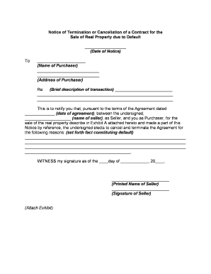 Cancellation Contract Agreement  Form
