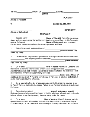 Unlawful Detainer Form