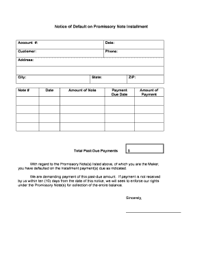 Default of Contract Notice  Form