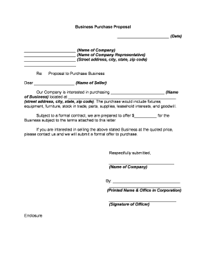 Business Proposal  Form