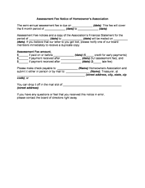 Homeowners Association Hoa  Form