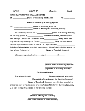 Surviving Spouse Form