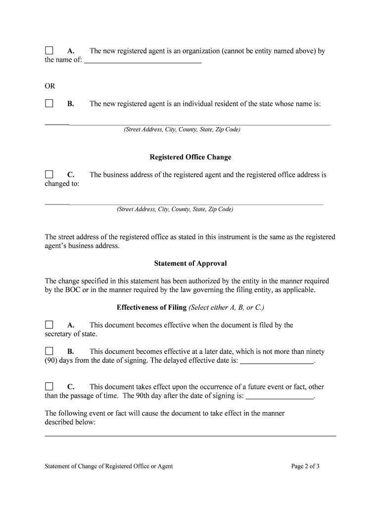 Registered Office Agent  Form