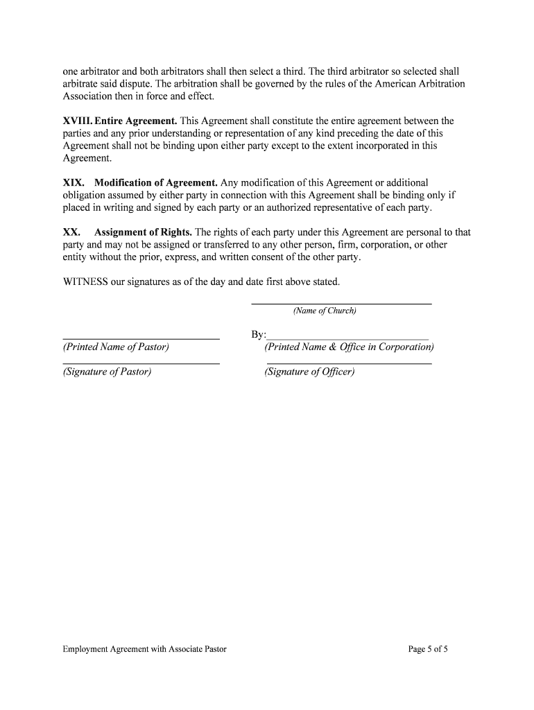 Employment Agreement Form Sample