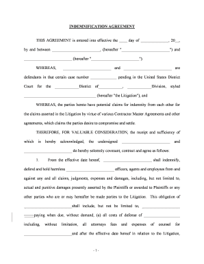 Indemnification  Form