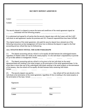 Addendum Lease Form