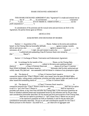 Share Purchase Agreement Template  Form