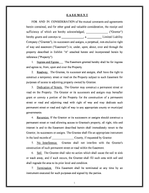 Access Road Easement  Form