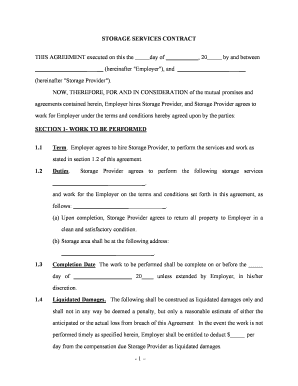 Storage Contract  Form