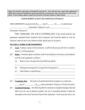Hauling Contract Agreement  Form