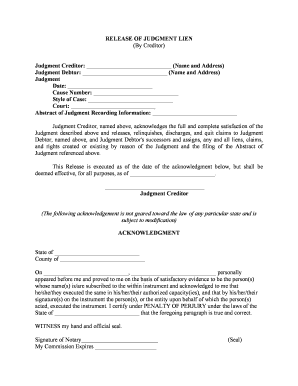 Release Judgment Form