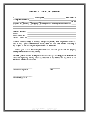 Hunting Permission Form
