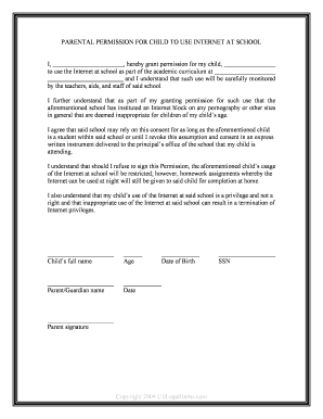Permission School Form