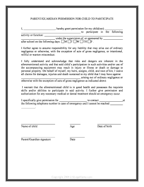 Parent Permission  Form