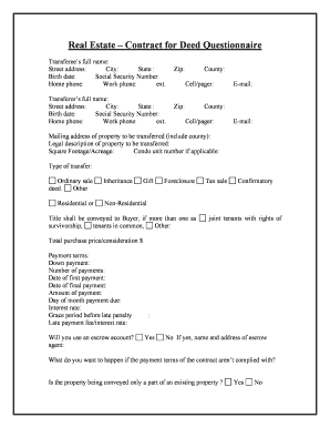 Real Estate Deed Template  Form