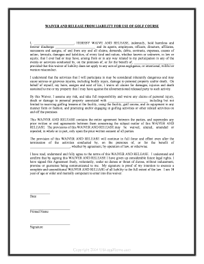 Waiver Liability Form