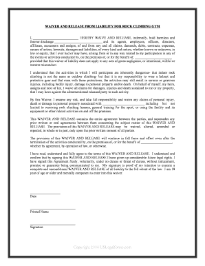 Waiver Gym Form