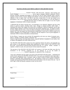 Waiver Release Form Sample