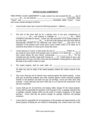 Alaska Office Lease Agreement  Form