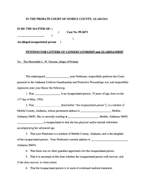 Alabama Conservatorship  Form