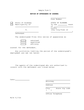 NOTICE of APPEARANCE by COUNSEL Home E Forms